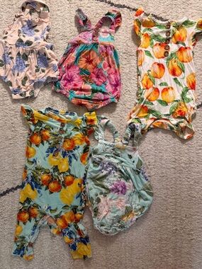 Posh Peanut baby Romper Bundle - Mixed Pastel & Bright Prints